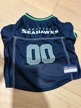 NFL Seattle Seahawks Pet Shirt Navy & Neon Green